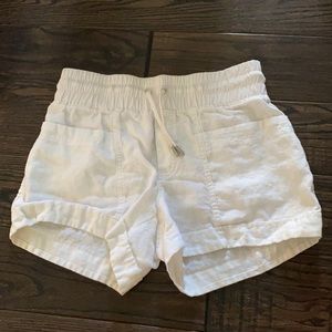 Athleta White Linen Shorts